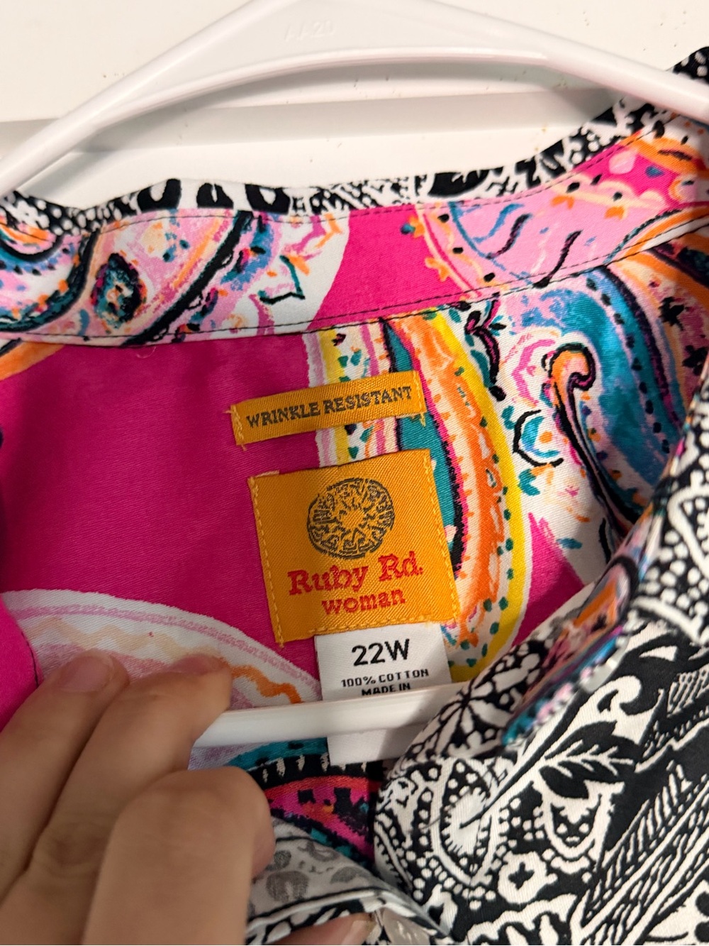 Ruby Rd. Pink Paisley Print Womens Blouse